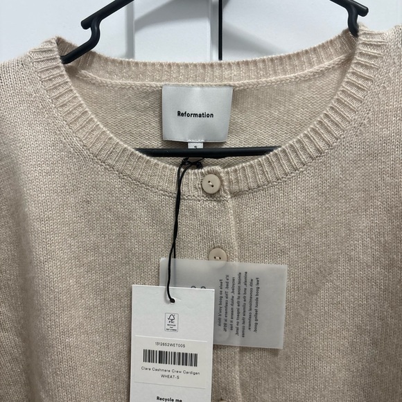 Reformation Clara Cashmere Crew Cardigan - Picture 8 of 10